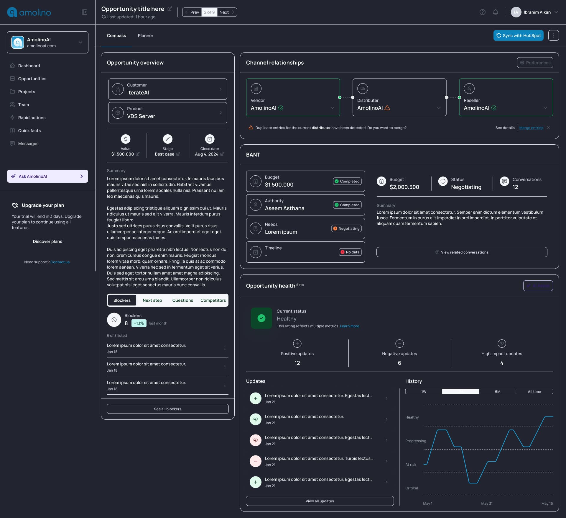 Account Management & Deal Tracking