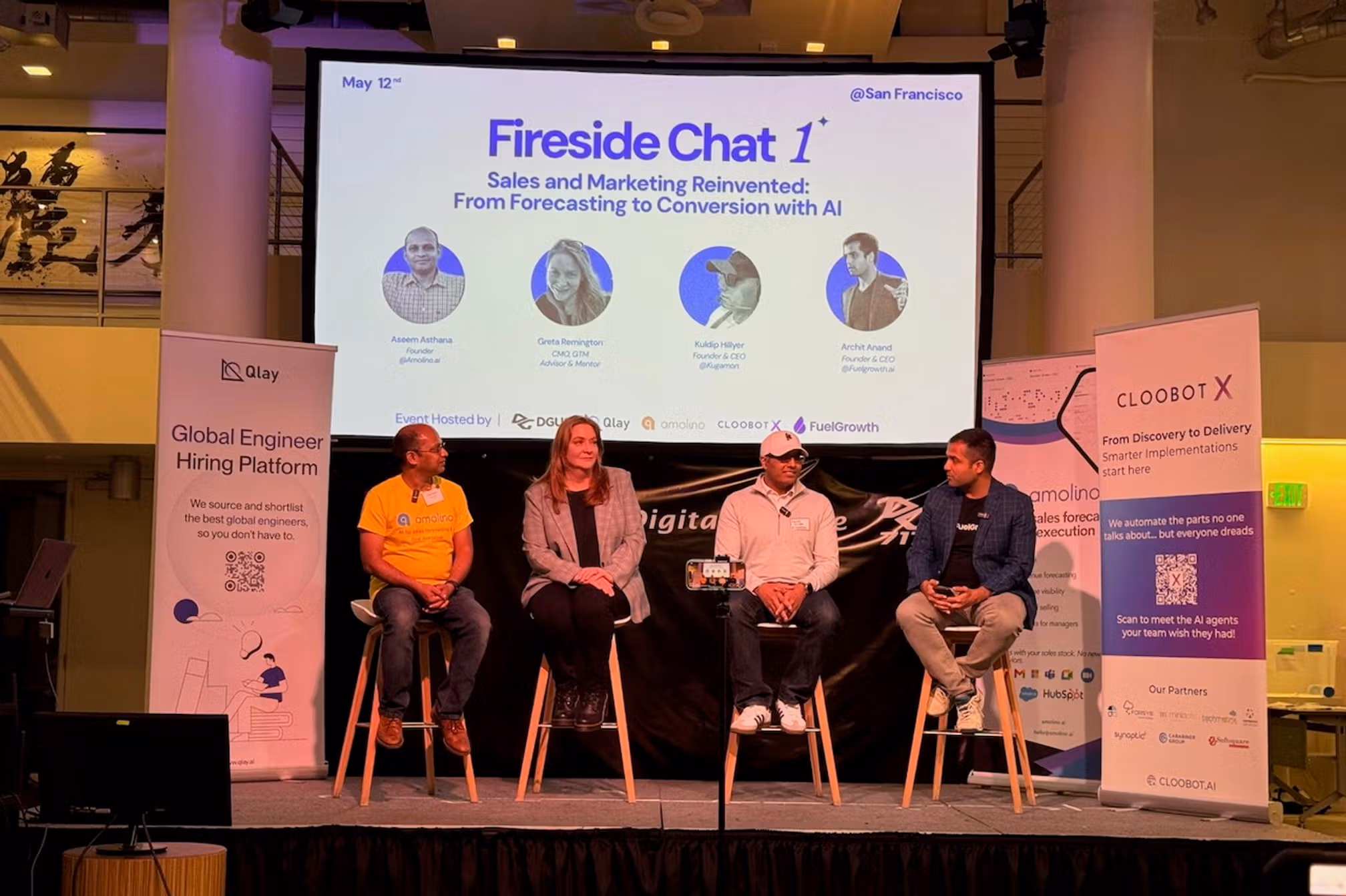 Amolino AI panel with Aseem Asthana, Greta Remington, Kuldeep Hillyer, and Archit Anand